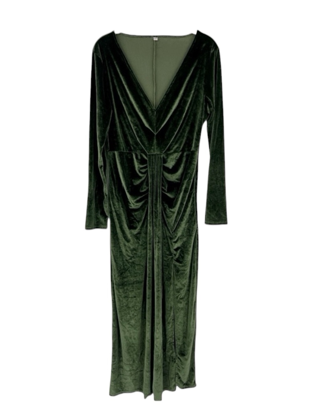 Elegant Green Velvet festival, Holliday Whimsygoth MIDI V Neck Dress SZ L